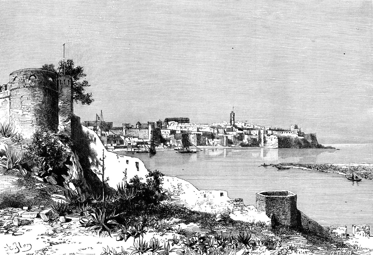 Rabat und die Mündung des Bu-Regrag-Flusses, Marokko, 1895 von Meunier