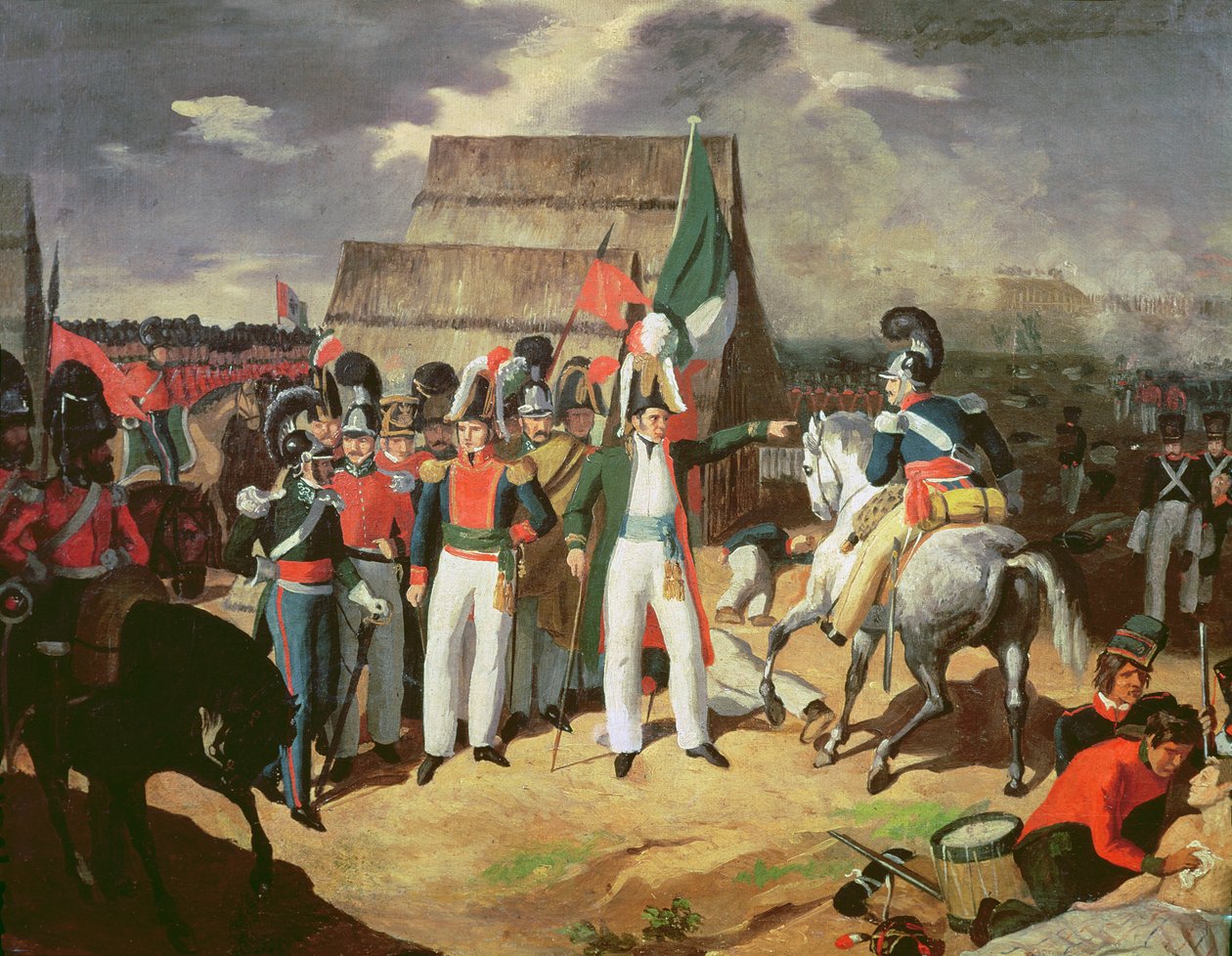 Santa Anna trotzt den spanischen Truppen von Ferdinand VII von Mexican School