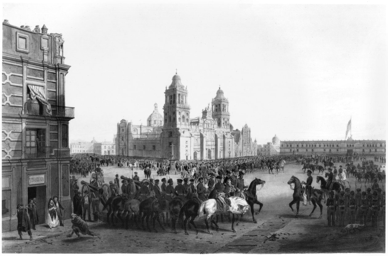 Generalmajor Winfield Scott (1786-1866) betritt Mexiko im Jahr 1847, 1847 von Mexican School