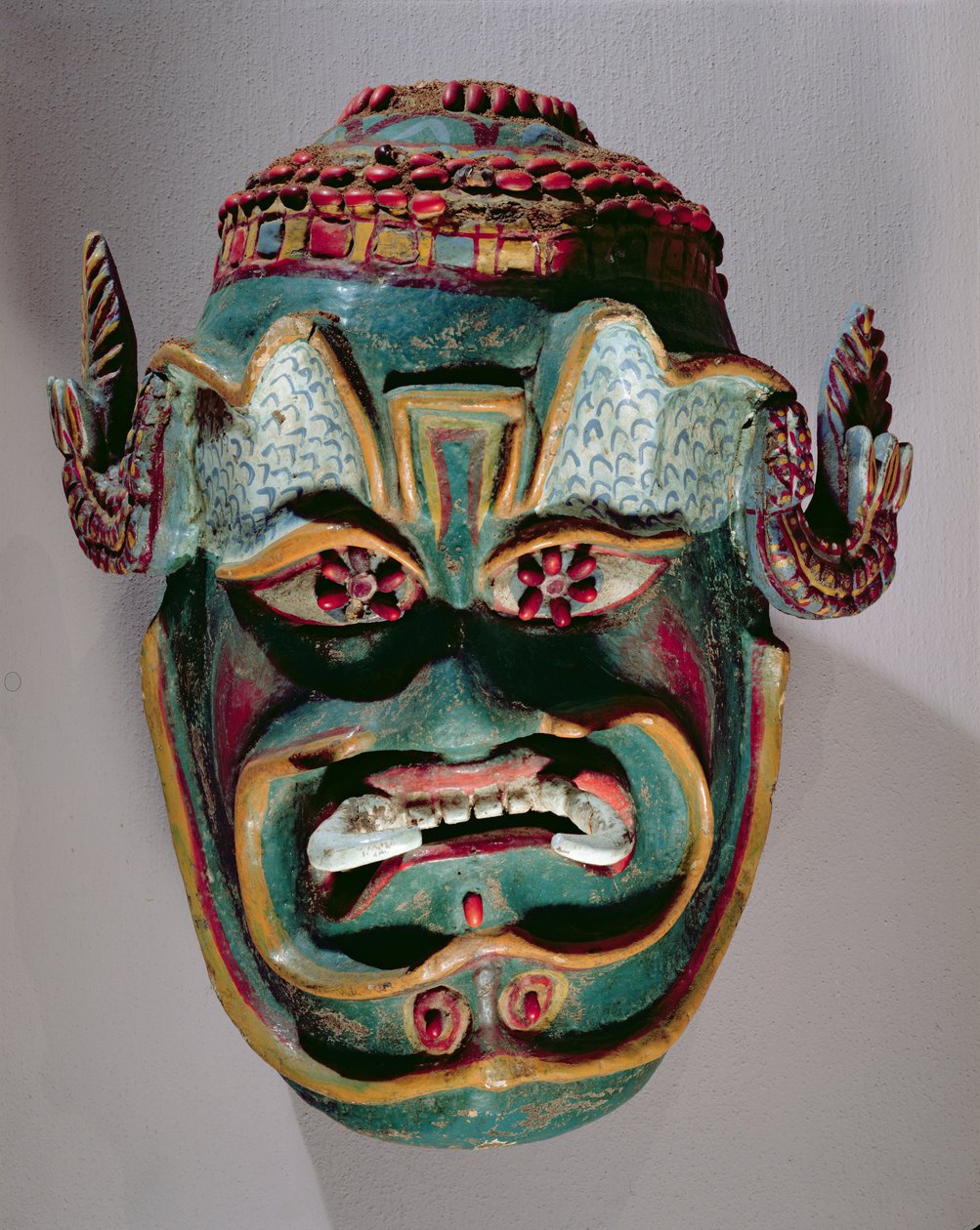 Ritualmaske von Santiago für den mexikanischen Tanz der Mauren und Christen von Mexican School