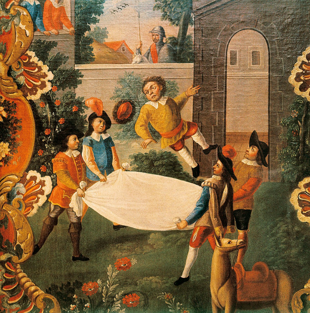 Szene aus Don Quijote von der Mancha (El ingenioso Hidalgo Don Quijote de la Mancha) von Miguel de Cervantes (1547-1616) 18. Jahrhundert (Gemälde) von Mexican School
