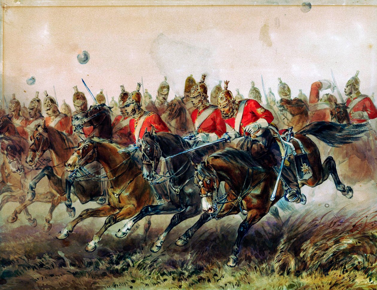 Der Angriff der Leichten Brigade während der Schlacht von Balaklawa, 1854 von Michael Angelo Hayes