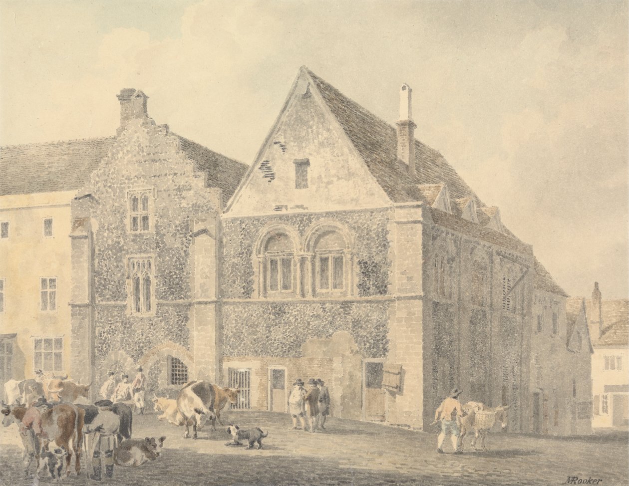 Der Marktplatz, Bury St. Edmunds von Michael Angelo Rooker