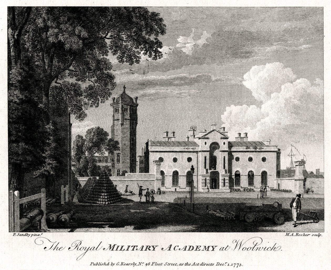 Die Königliche Militärakademie in Woolwich, London, 1775 von Michael Angelo Rooker