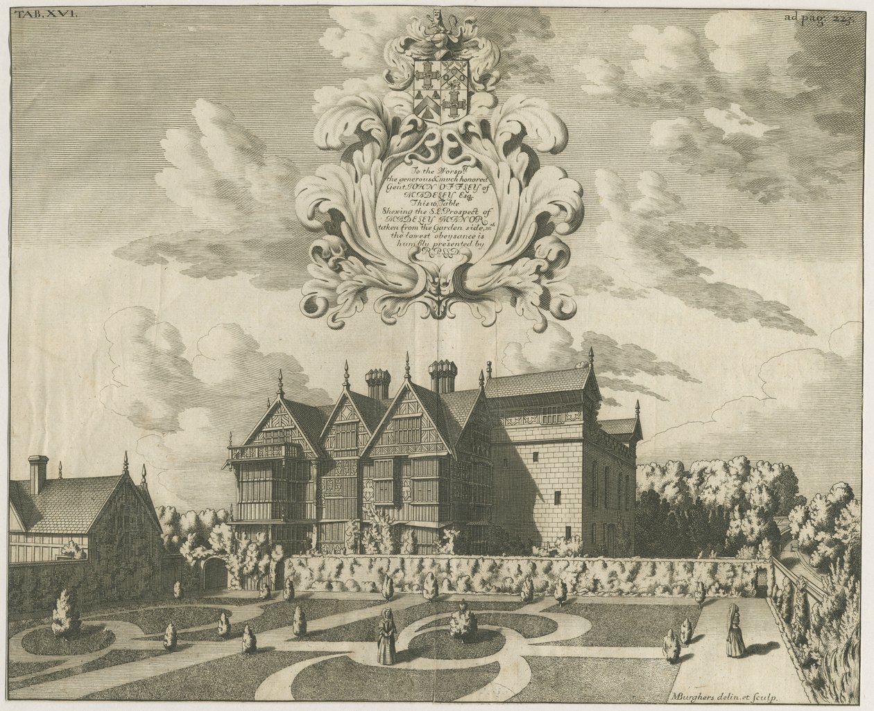 Madeley Herrenhaus: Gravur, nd [um 1686] (Druck) von Michael Burghers