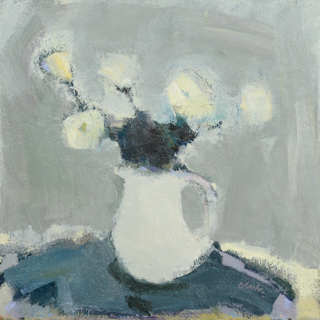 Tischplatte mit Blumen, 2016 von Michael G. Clark