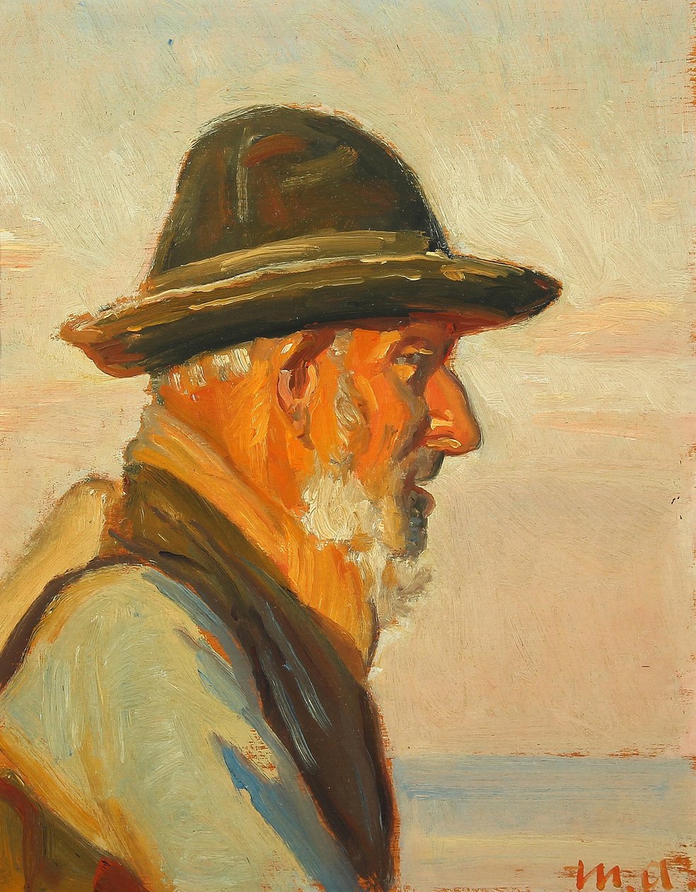 Ein Fischer aus Skagen im Sonnenlicht von Michael Peter Ancher