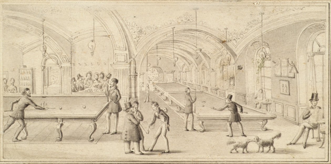 Der Billardsaal des Wiener Cafés an der Ecke Neuer Markt und Plankengasse in Wien von Michael Stohl