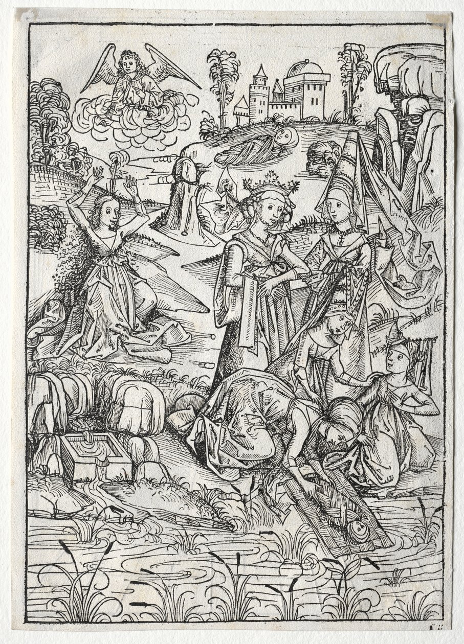 Der Schatzbehalter: Moses von der Tochter des Pharao gefunden (recto) von Michael Wolgemut
