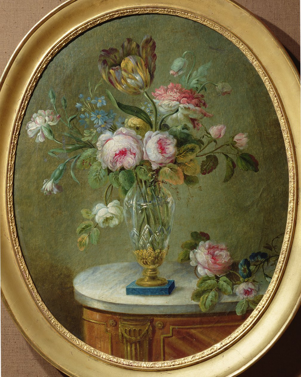 Blumenvase auf einem Tisch von Michel Bellange