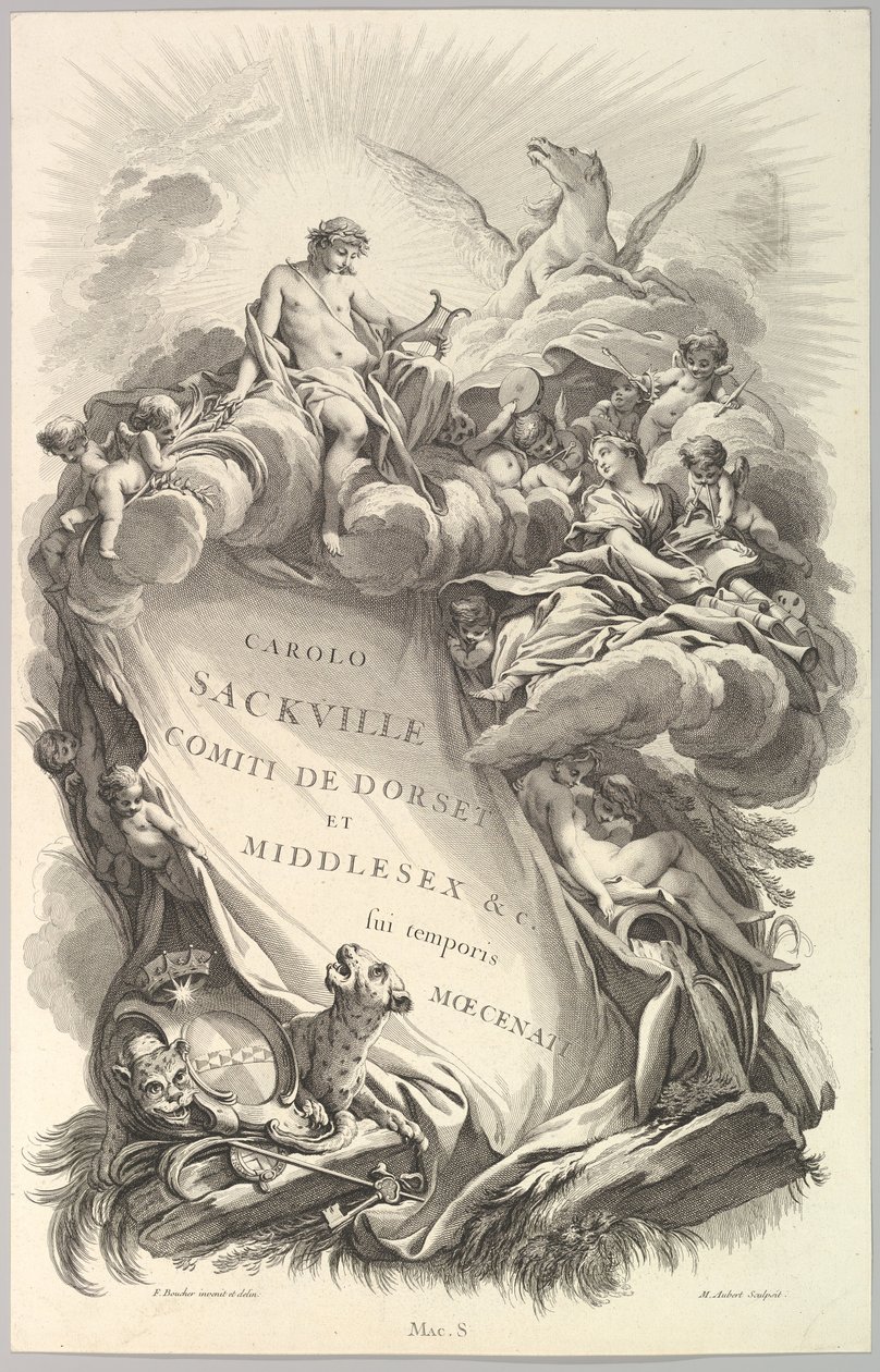 Frontispiz für das Grabmal von Charles Sackville, Graf von Dorset von Michel Aubert