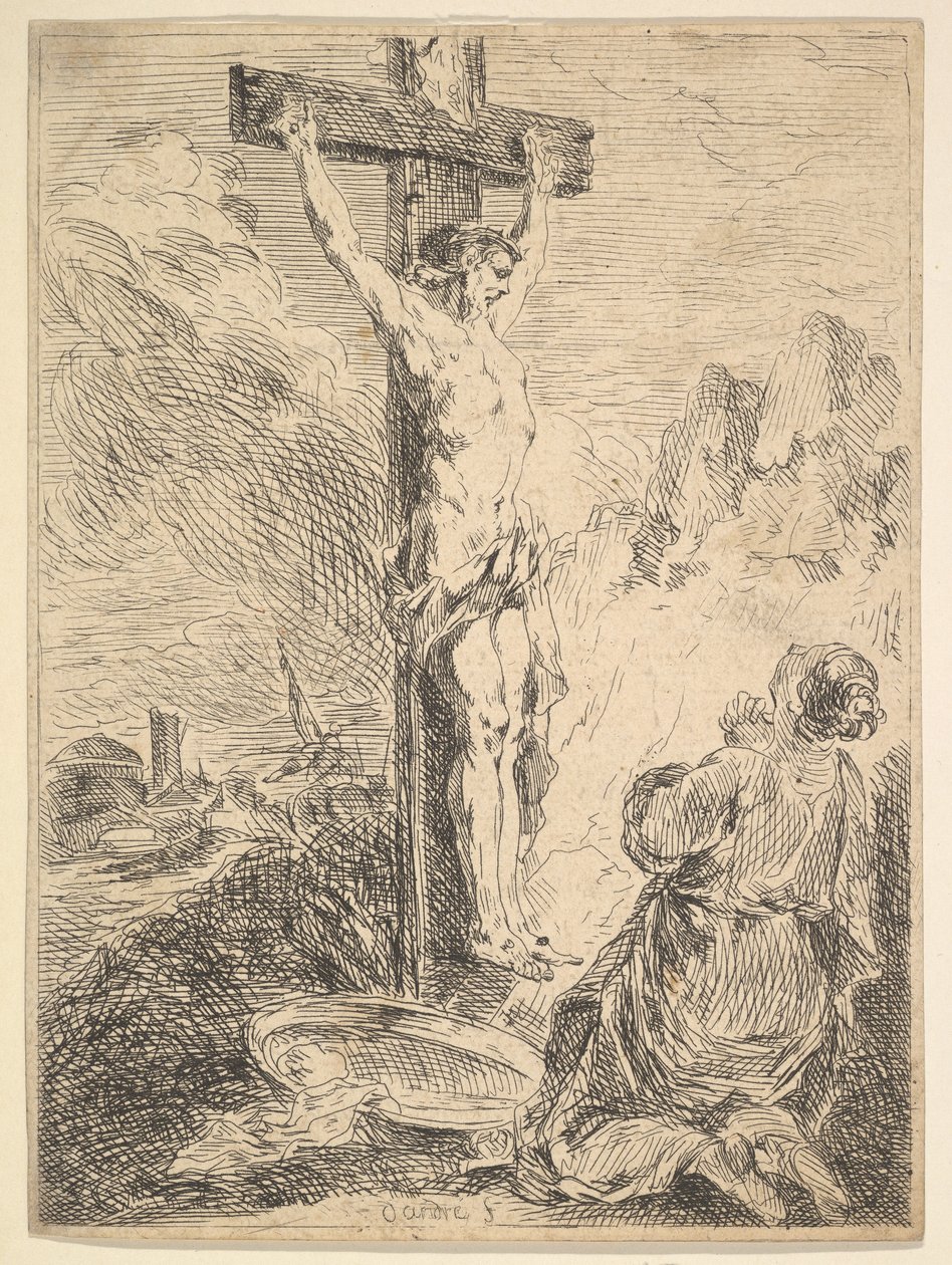 Maria Magdalena betet am Fuß des Kreuzes von Michel Francois Dandre Bardon
