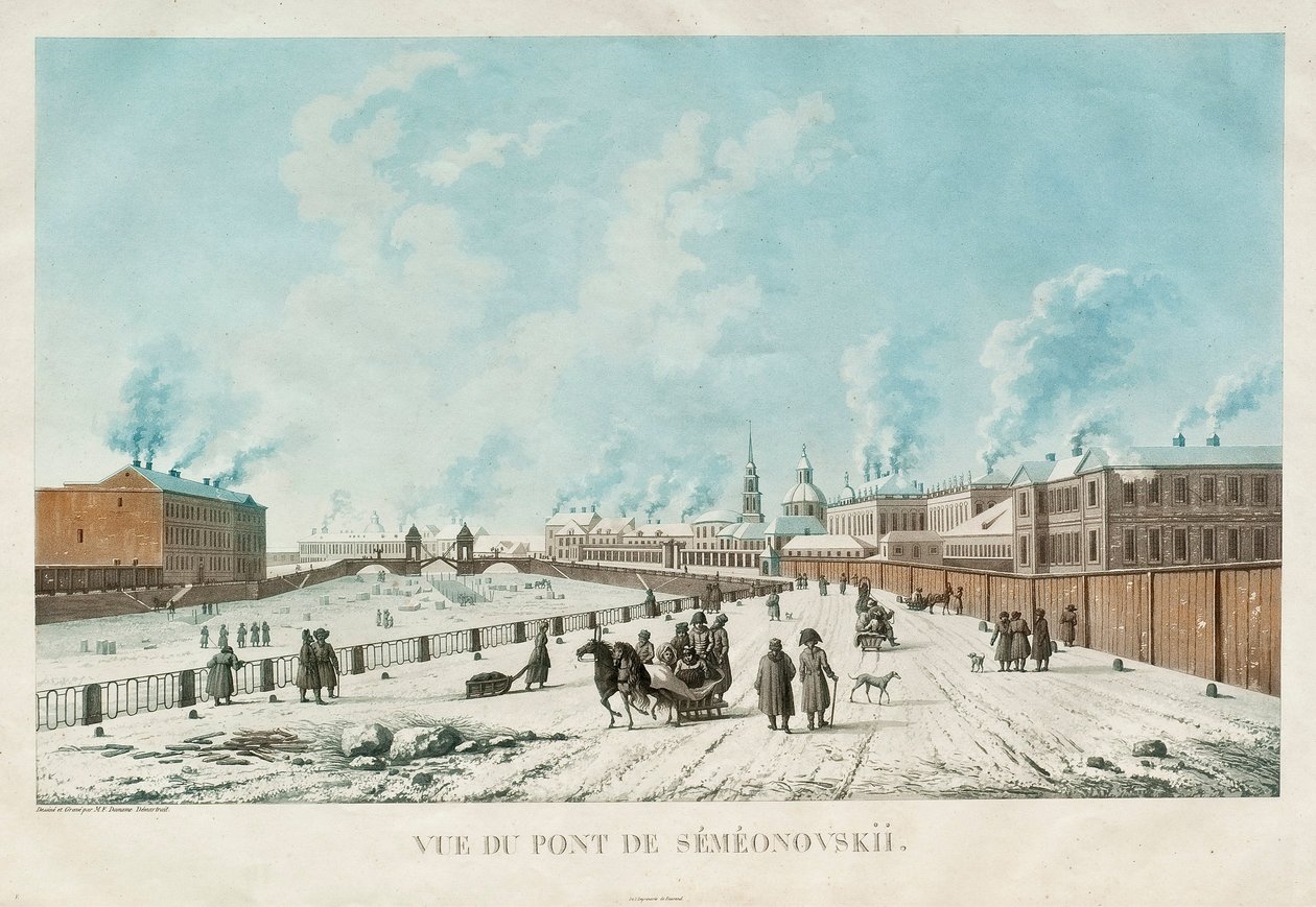 Die Semyonovsky-Brücke in Sankt Petersburg von Michel Francois Damam Demartrait