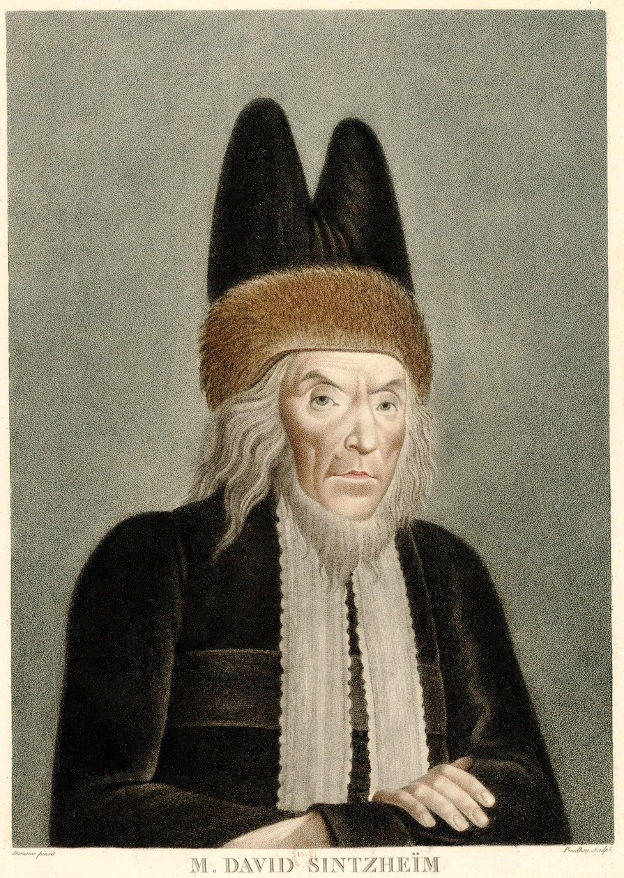 Porträt von David Sintzheim 1745-1812 von Michel François Damame Demartrais