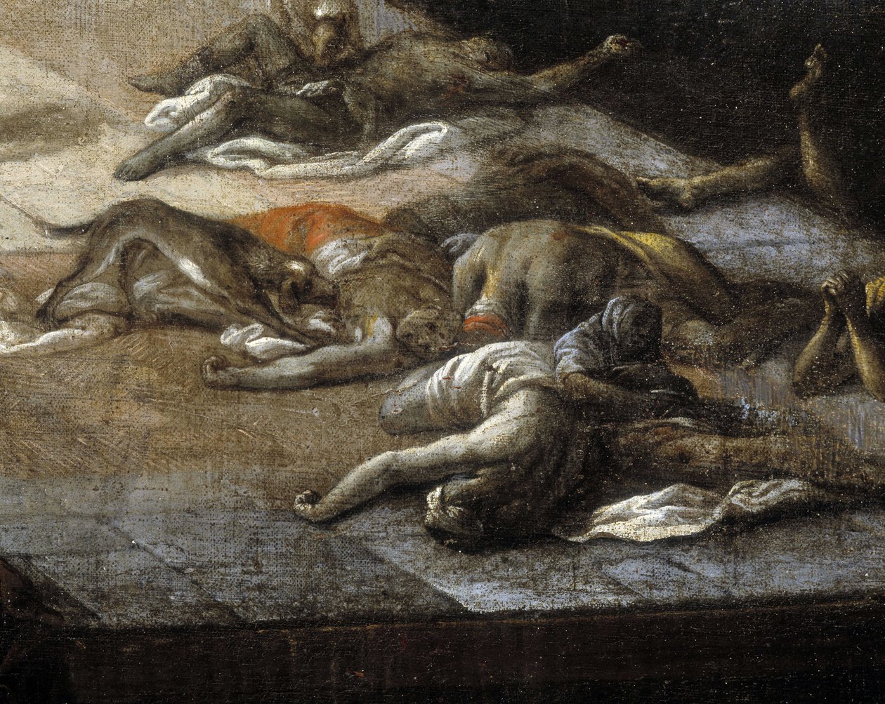 Ansicht des Rathauses (von Marseille) während der Pest von 1720 von Michel Serre