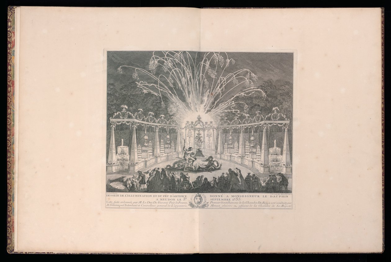 Entwurf der Beleuchtung und des Feuerwerks für Seine Gnaden den Dauphin in Meudon, 3. September 1735 von Michel de Bonneval