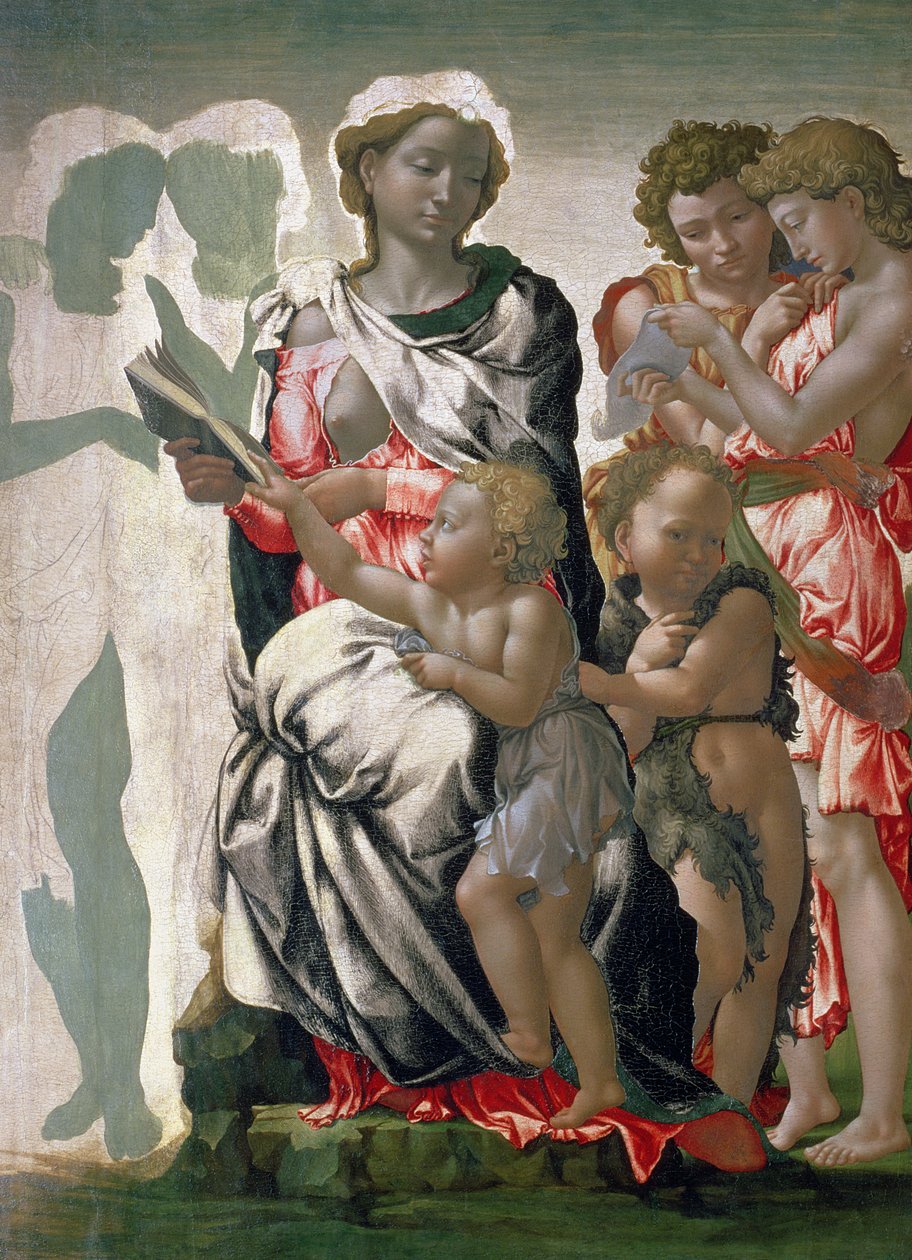 Madonna und Kind mit St. Johannes, ca. 1495 von Michelangelo Buonarroti