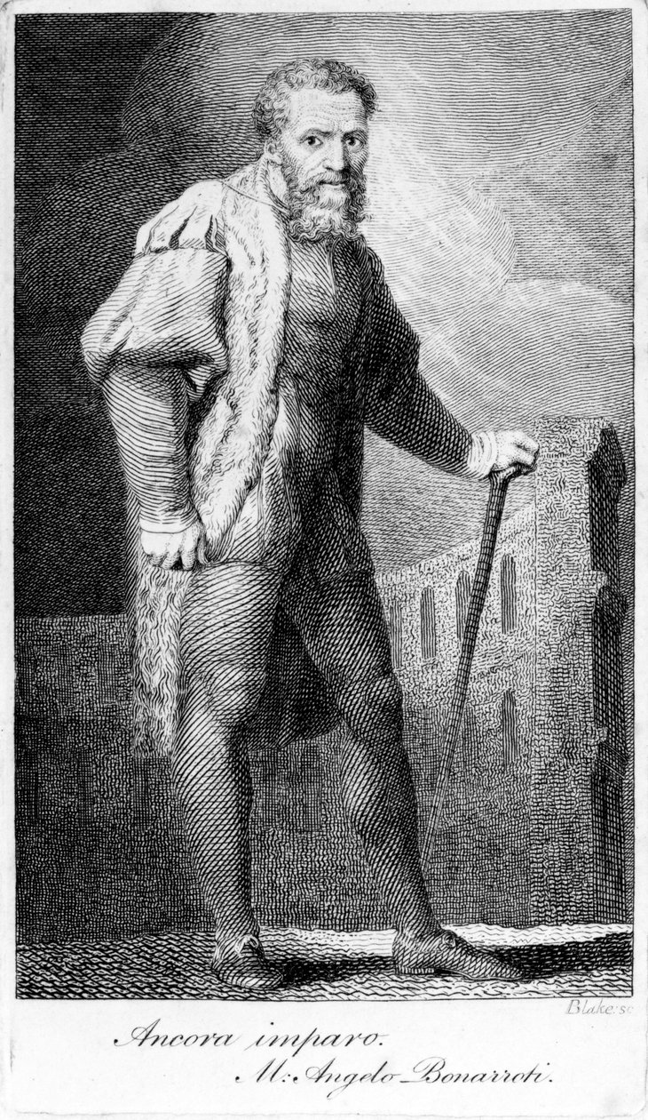 Ancora imparo, graviert von William Blake, Illustration aus 