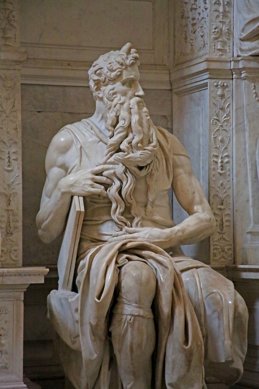 (Detail) Moses vom Grabmal Julius II, 1515, Marmor von Michelangelo Buonarroti