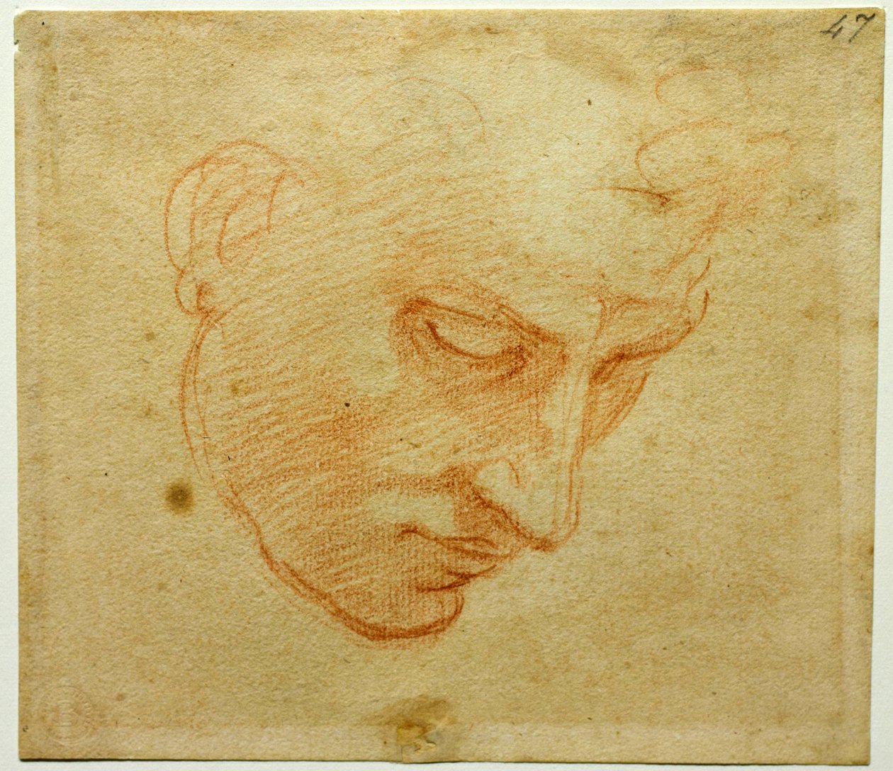 Kopfstudie zur Sixtinischen Kapelle, ca. 1509-1510 von Michelangelo Buonarroti