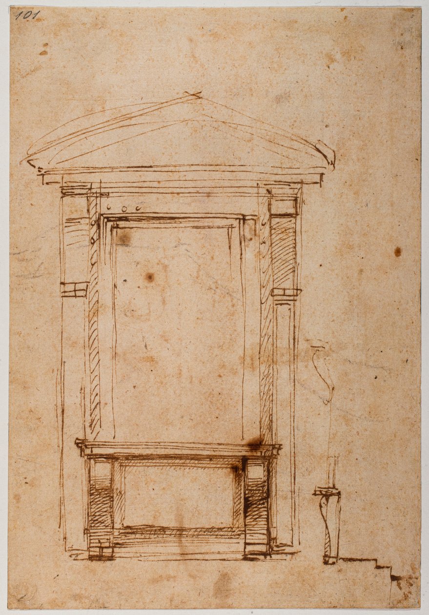 Kniendes Fenster für den Medici-Palast, ca. 1517 von Michelangelo Buonarroti