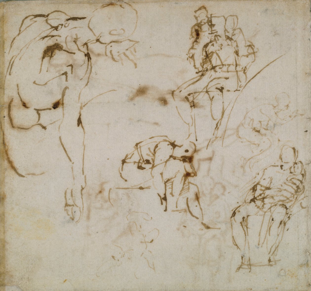 Seite aus einem Skizzenbuch, um 1490-1560 von Michelangelo Buonarroti