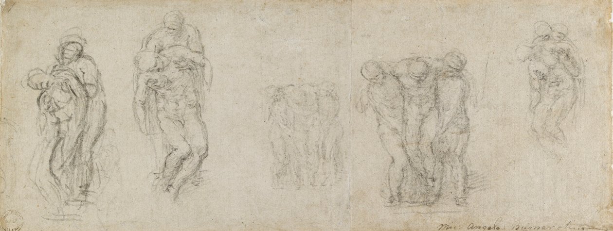 Studien für eine Pietà und eine Grablegung, 16. Jahrhundert von Michelangelo Buonarroti
