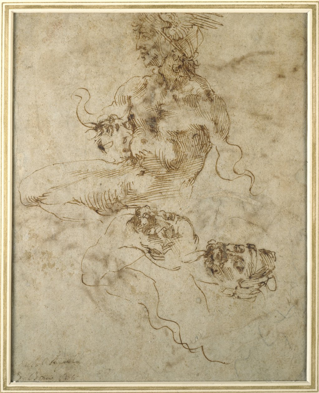 Studie eines jungen Mannes, sitzend von Michelangelo Buonarroti