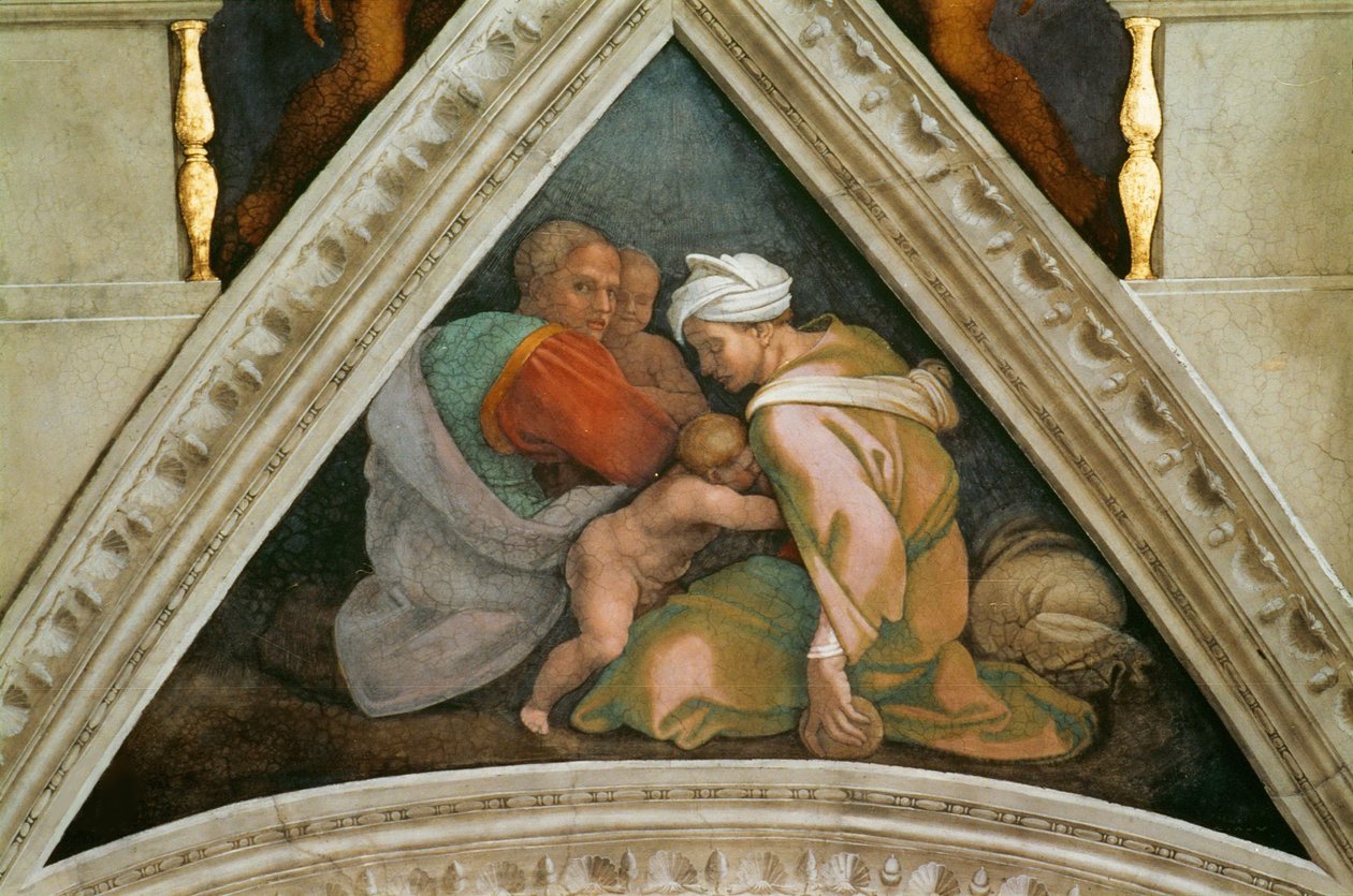 Die Vorfahren Christi: Ozias, Sixtinische Kapelle im Vatikan von Michelangelo Buonarroti