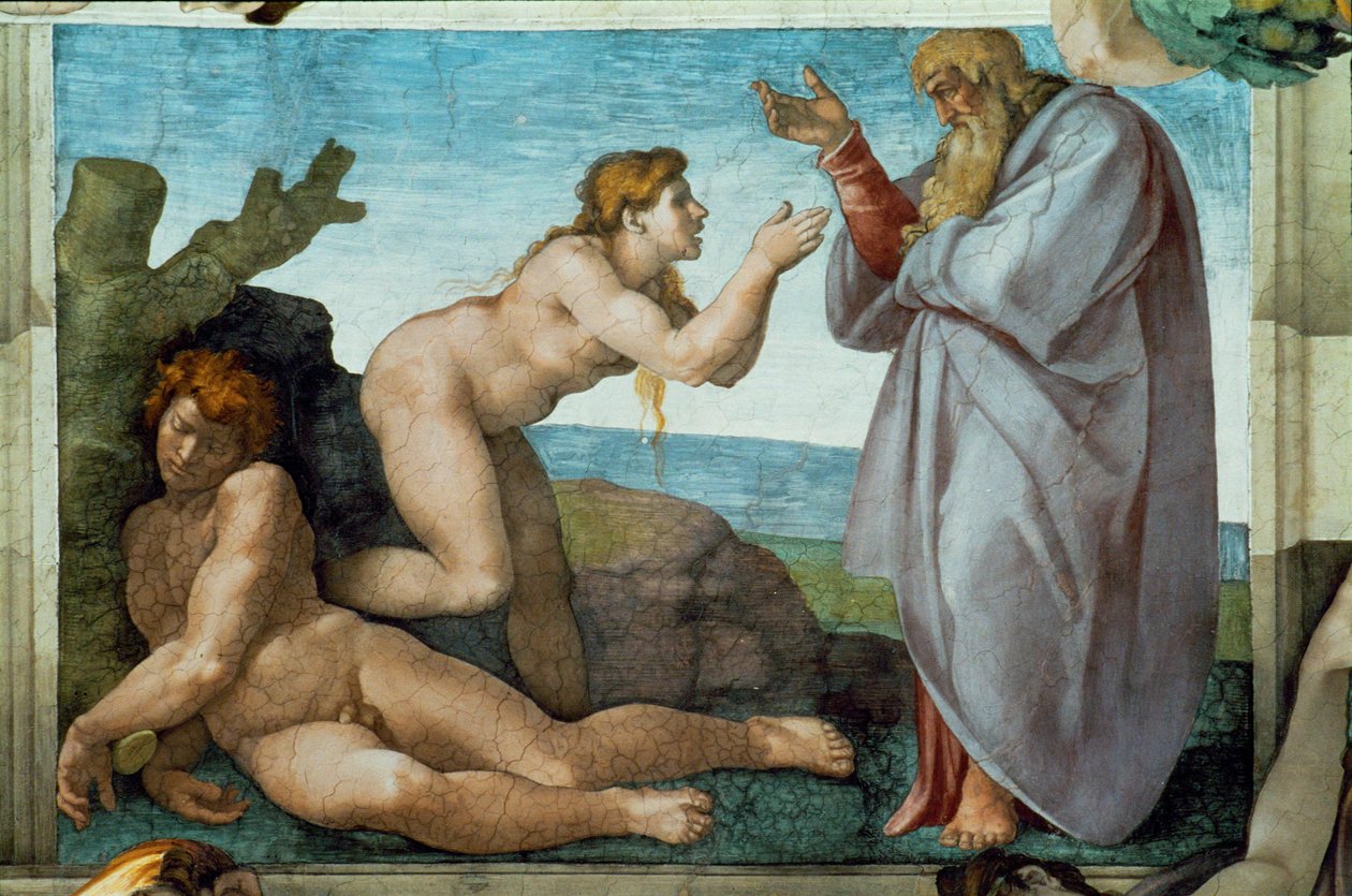 Die Sixtinische Kapelle; Deckenfresken nach der Restaurierung von Michelangelo Buonarroti