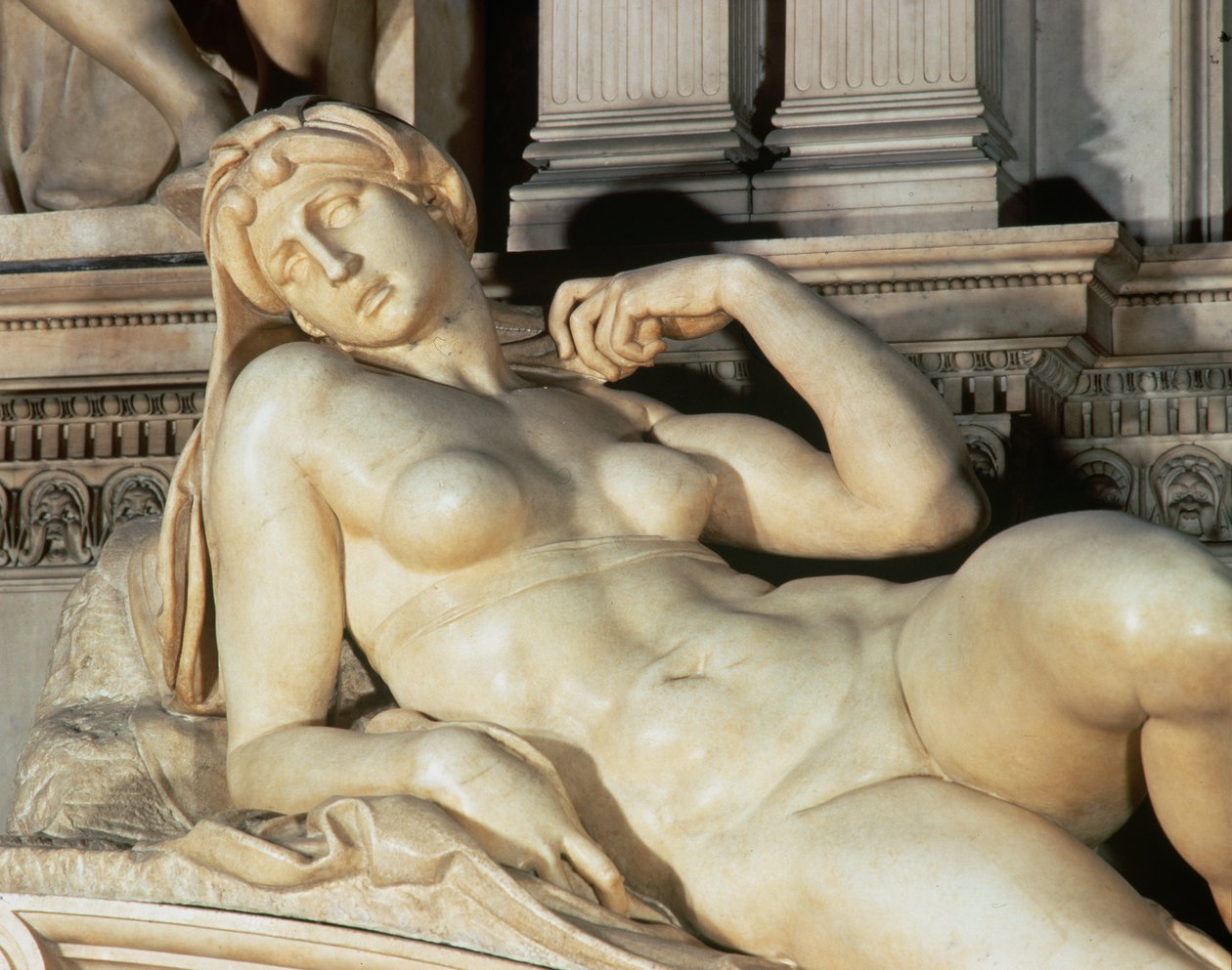 Grab von Lorenzo de Medici, Detail von Morgendämmerung von Michelangelo Buonarroti