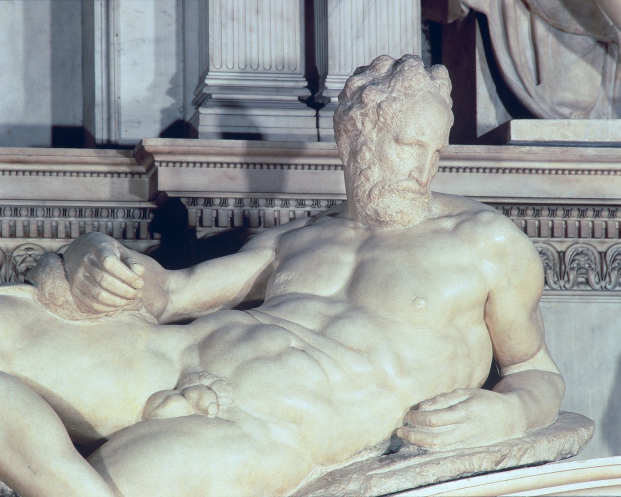 Grab von Lorenzo de Medici, Detail von Abenddämmerung von Michelangelo Buonarroti