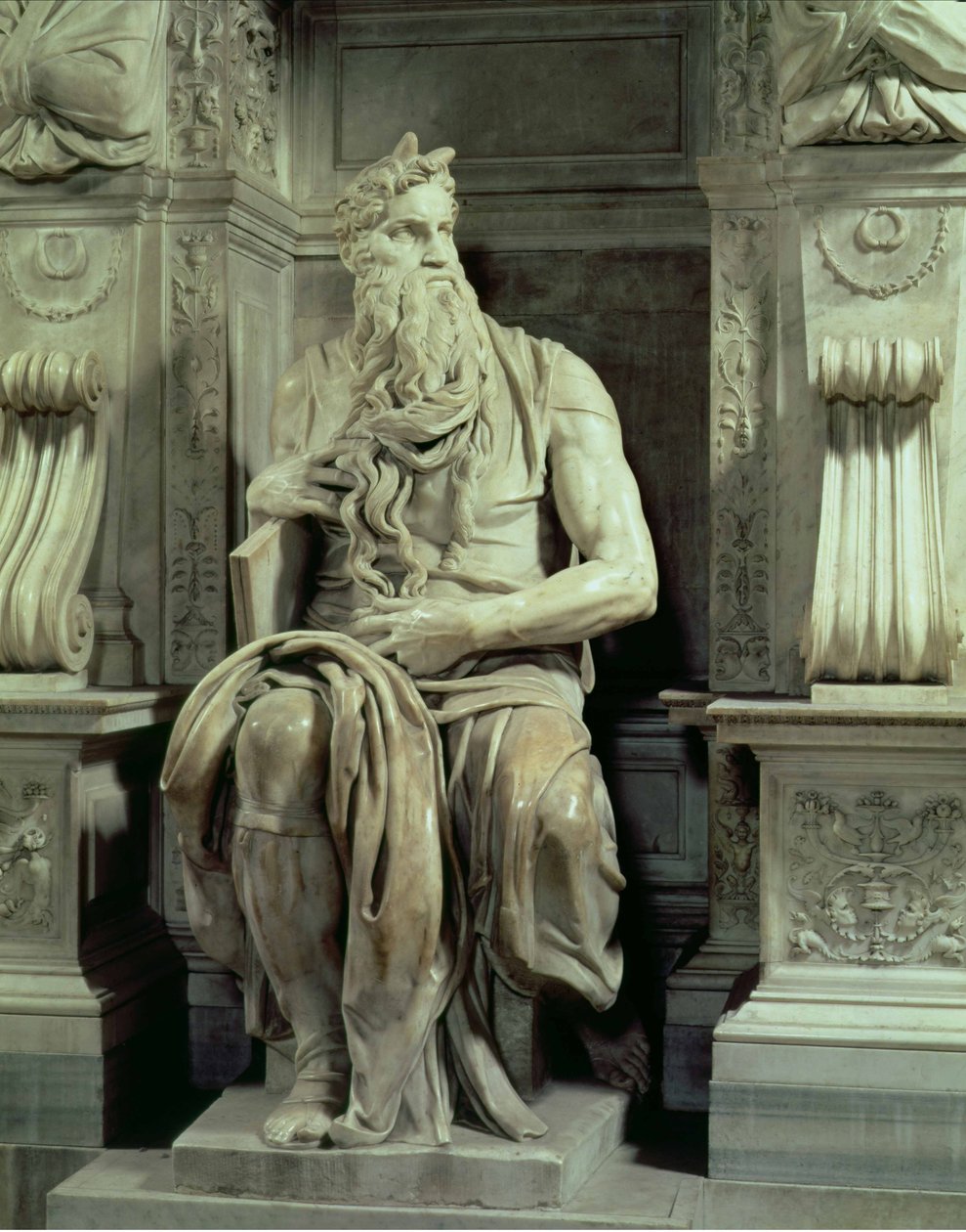 Grab von Papst Julius II. 1453-1513, Detail von Moses, 1513-16 von Michelangelo Buonarroti