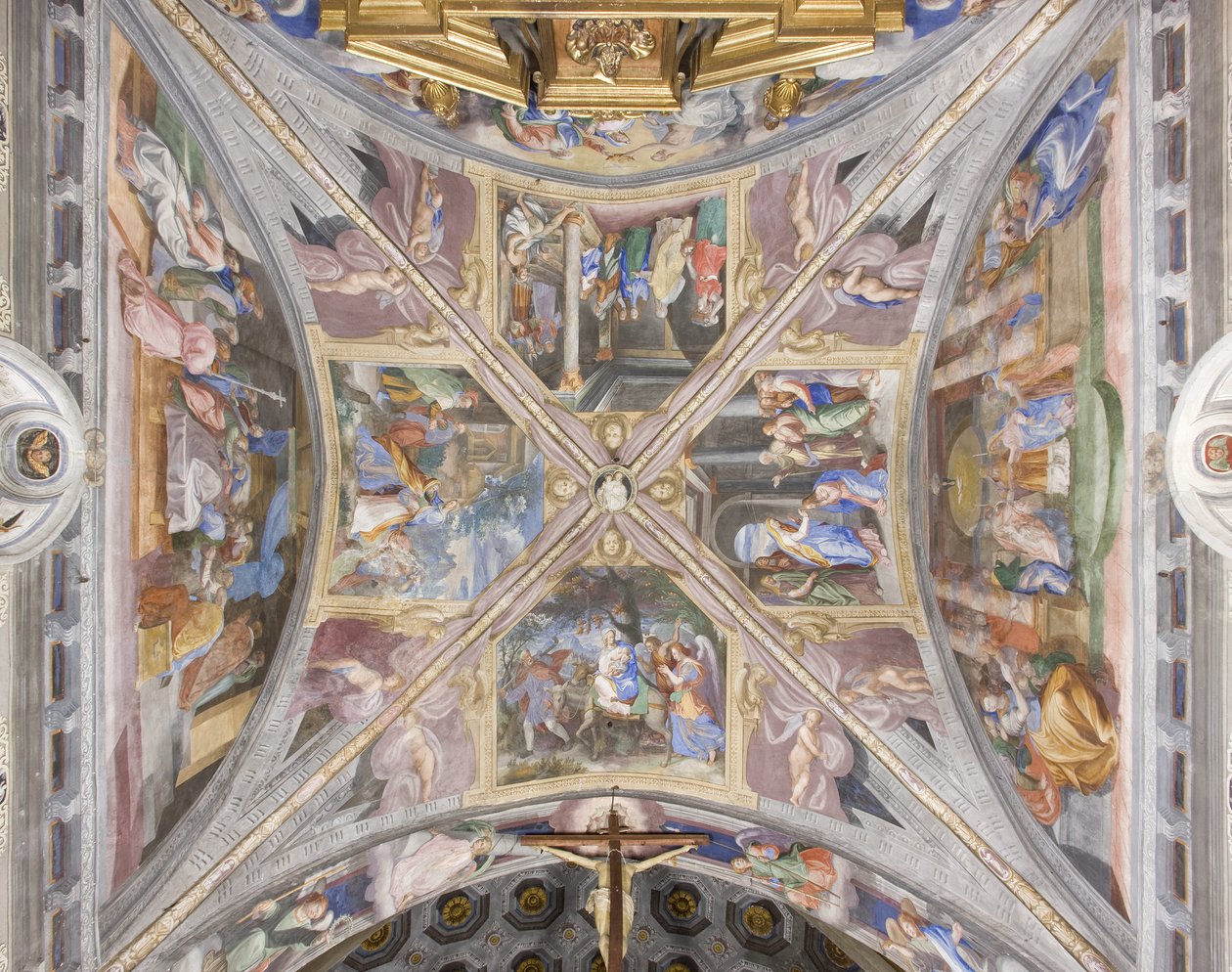 Gewölbe des Chors mit Szenen aus dem Leben der Jungfrau Maria von Michelangelo Carminati