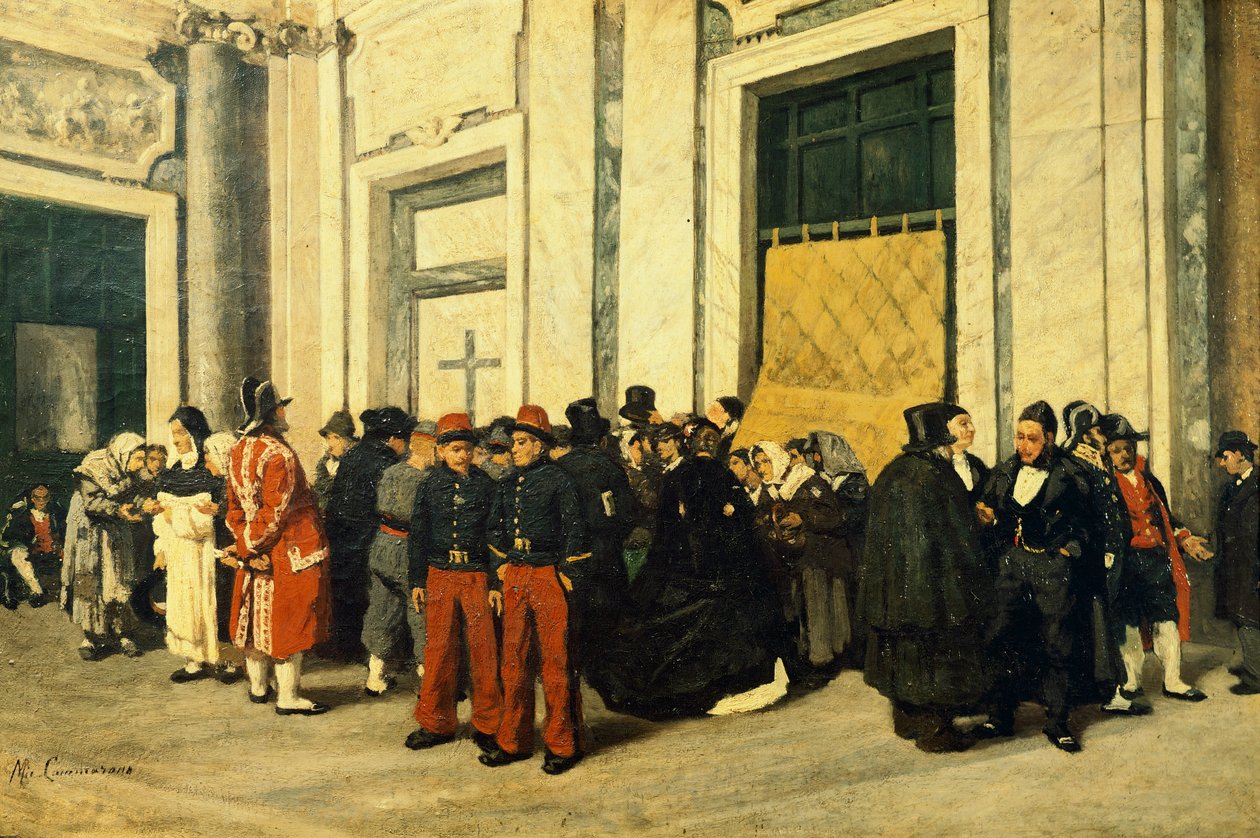 Eingangshalle von Santa Maria Maggiore, ca. 1865 von Michele Cammarano