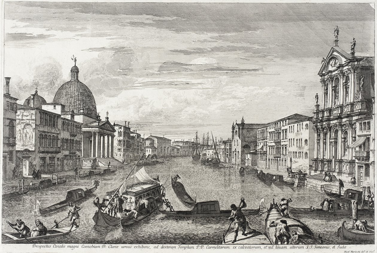 Der Große Kanal zwischen San Simone Piccolo und Santa Chiara, ca. 1740-41 von Michele Marieschi