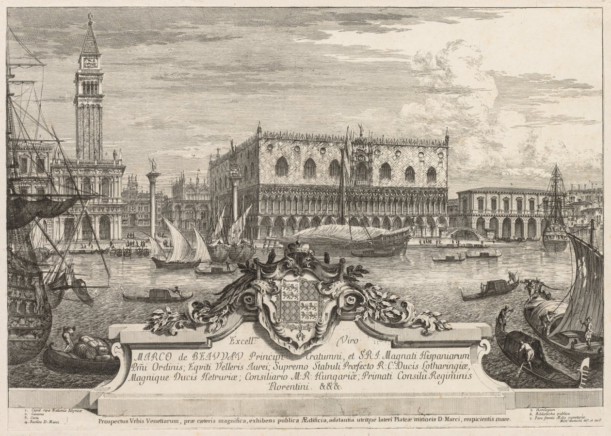 Ansichten von Venedig: Die Piazzetta und der Dogenpalast, 1741 von Michele Marieschi