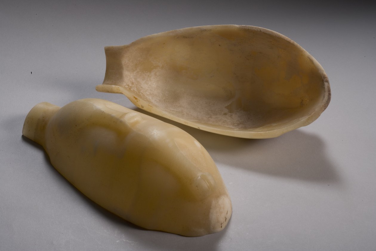 Zweiteiliges Gefäß in Form einer Ente (Alabaster) von Middle Kingdom Egyptian