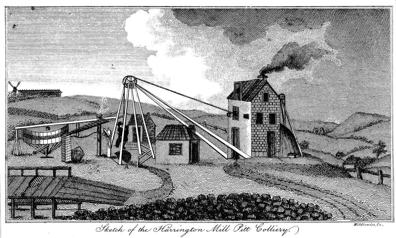 Skizze der Harrington Mill Pitt Colliery, County Durham von Middlemist