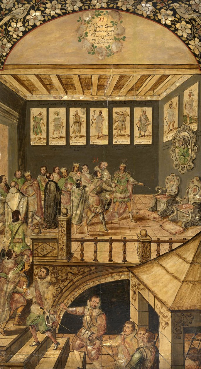 Der Besuch von Hernando Cortés bei Montezuma im Jahr 1520 von Miguel and Juan Gonzalez