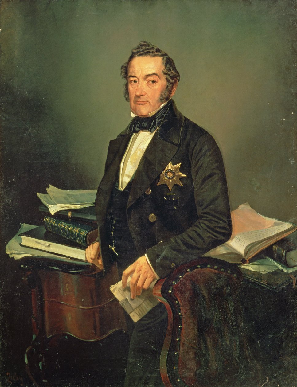 Porträt von Senator Ivan Tolstoy (1792-1854) von Mihaly von Zichy