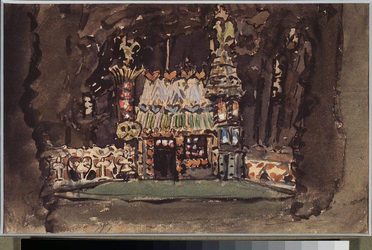 Bühnenbildentwurf für die Oper "Hänsel und Gretel" von Engelbert Humperdinck von Mikhail Aleksandrovich Vrubel