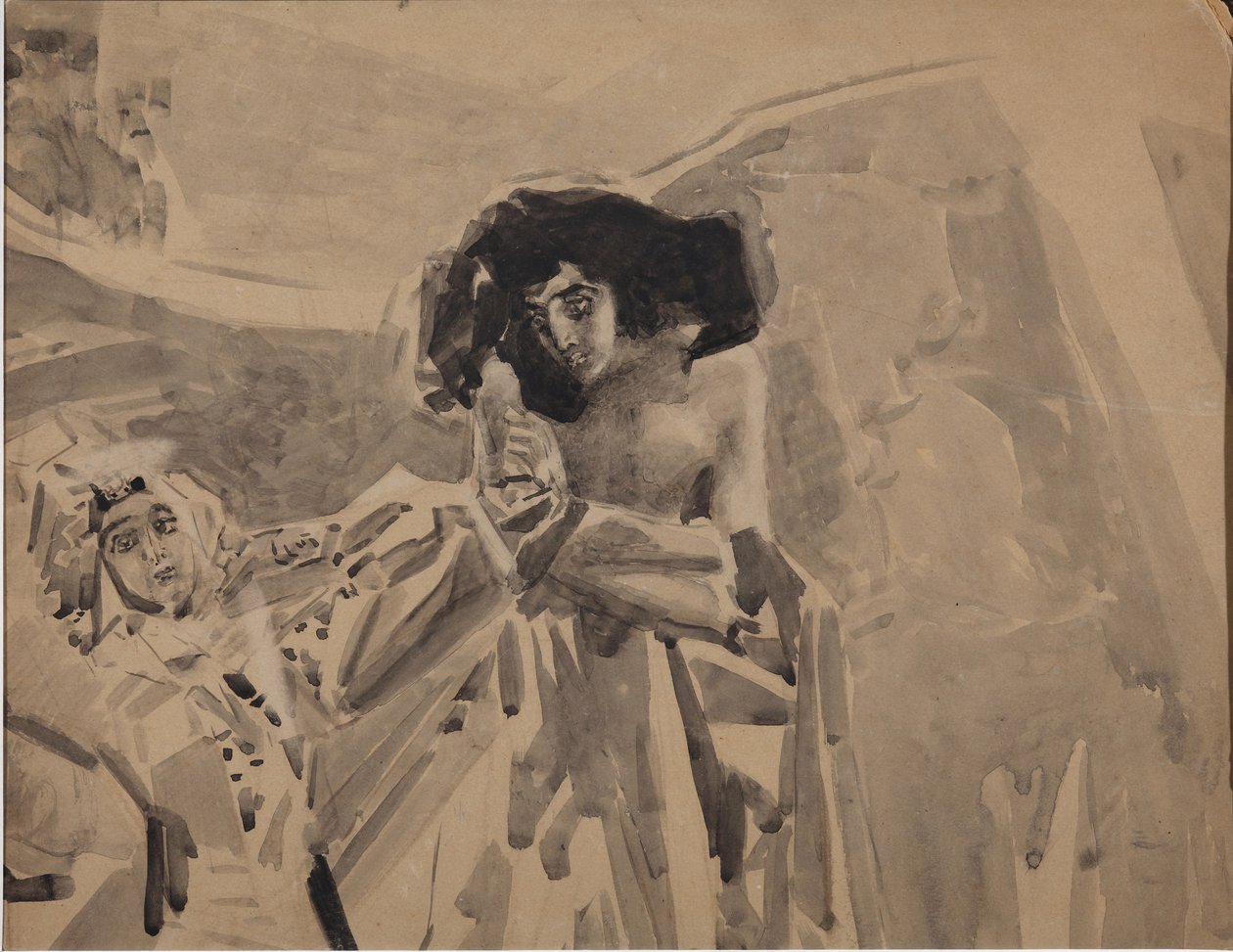 Tamaras Tanz. Illustration zum Gedicht Der Dämon von Mikhail Lermontov, 1890-1891 von Mikhail Aleksandrovich Vrubel