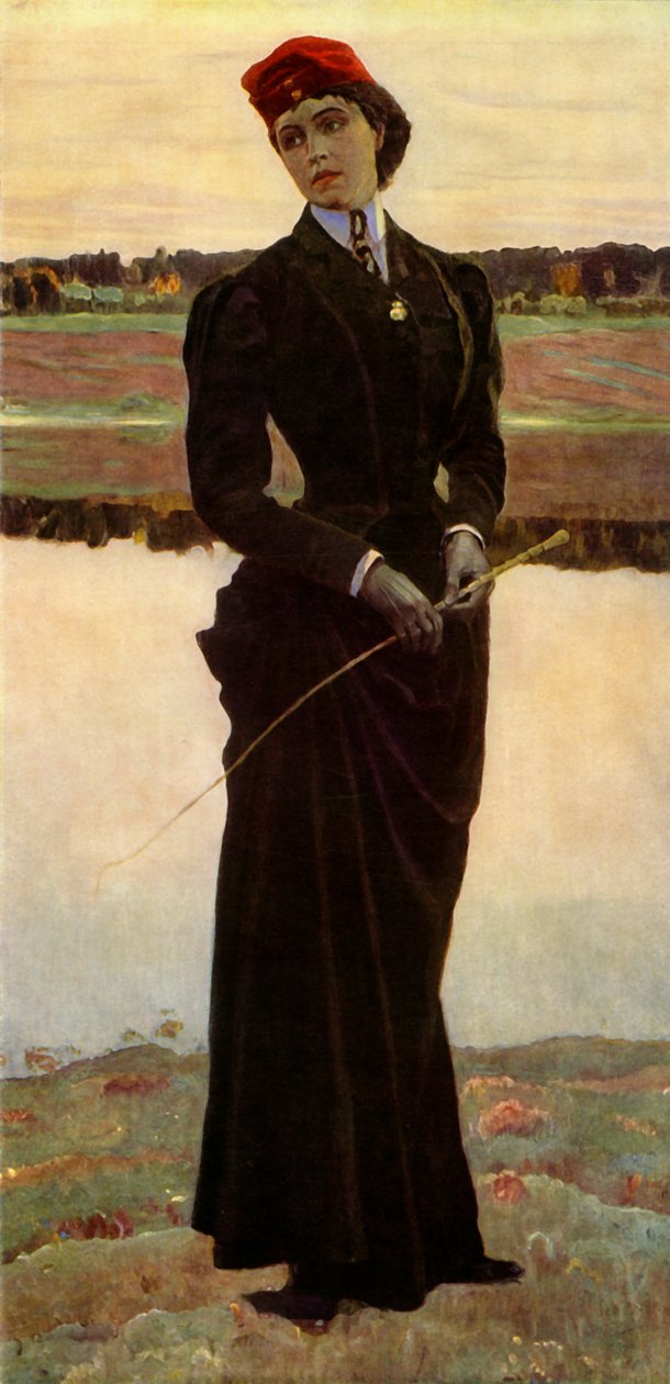 Porträt von Olga Mikhailovna Nesterova-Shretera, die Tochter des Künstlers von Mikhail Nesterov