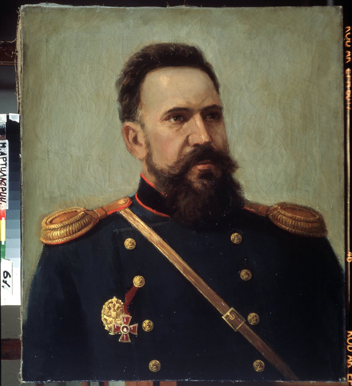 Porträt des Militärs und Ingenieurs Sergei Mosin, Erfinder des Mosin-Nagant-Gewehrs von Mikhail Petrovich Gerets
