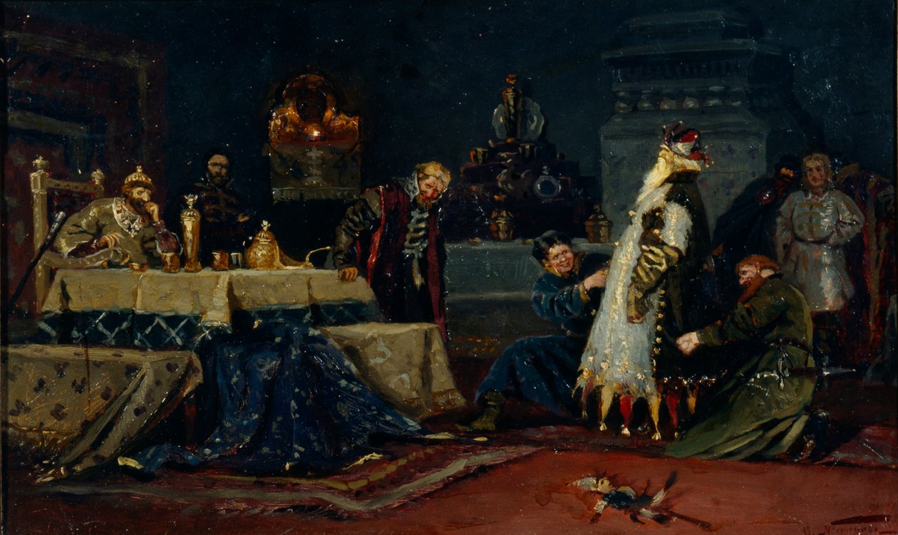 Narrenmantel. Boyar Druzhina Andreyevich Morozov vor Iwan dem Schrecklichen, 1885 von Mikhail Vasilievich Nesterov
