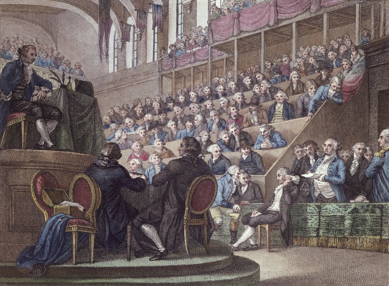 Der Prozess von Ludwig XVI. (1754-93) vor der Konvention, 26. Dezember 1792, graviert von Reinier Vinkeles (1741-1816) und Daniel Vrydag (1765-1822) 1802 von Miller