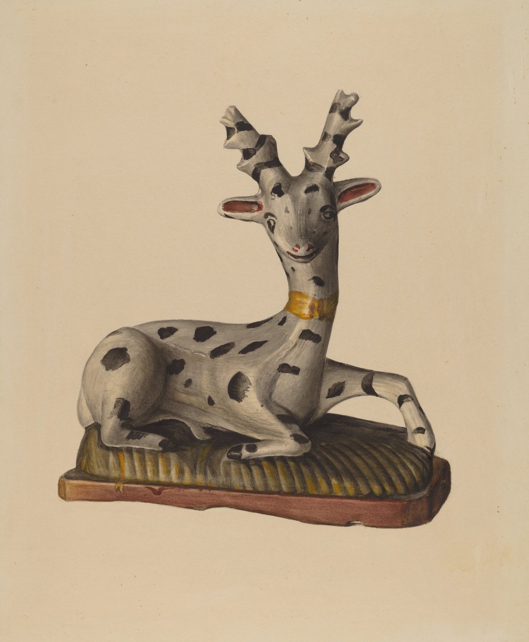 Kreidefigur Hirsch, ca. 1938 von Mina Lowry