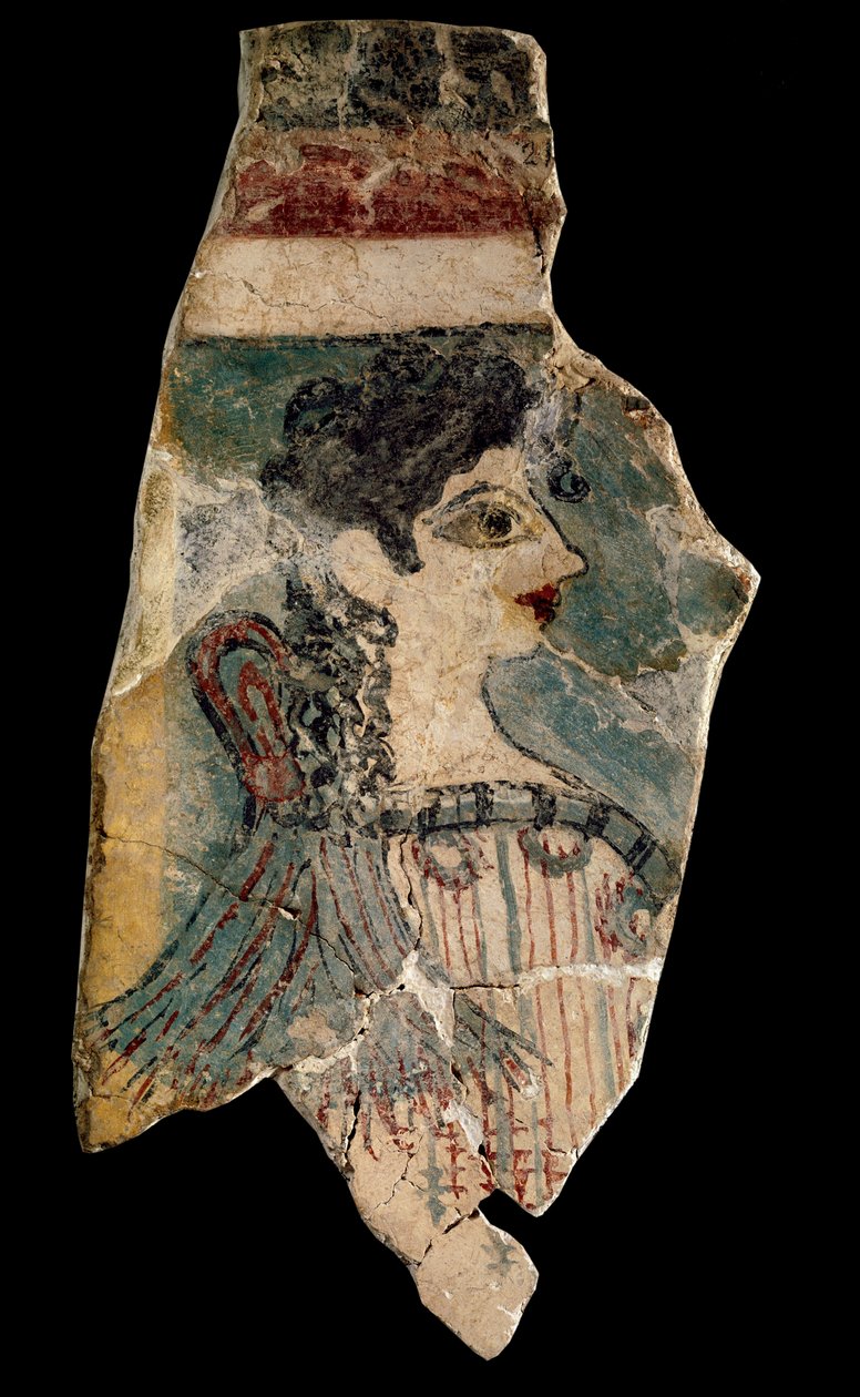 La Parisienne: Fragment eines Freskos, das eine Priesterin im Profil darstellt von Minoan