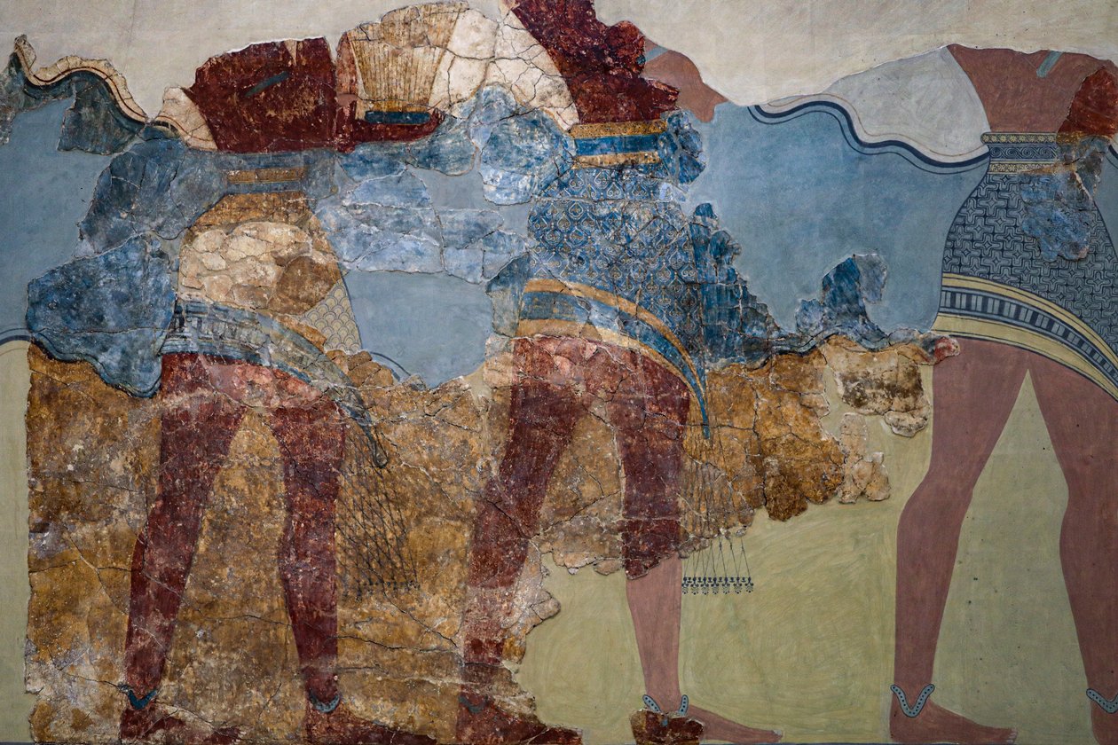 Teil des Prozessionsfreskos, 1600 - 1450 v. Chr. von Minoan
